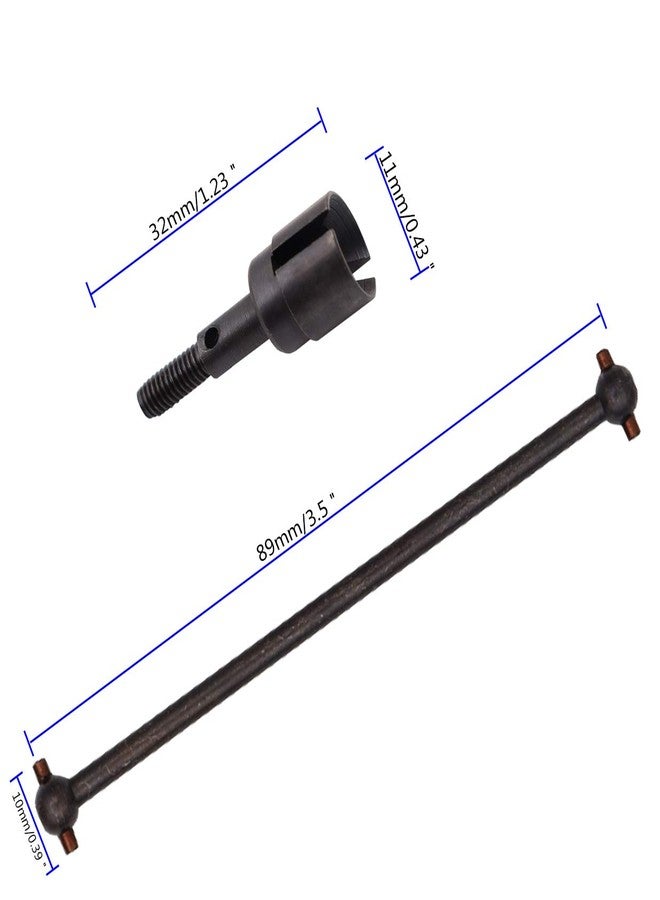 Treehobby 8 Pack Treehobby 90mm Stainless Steel 08029 Dogbones Drive Shaft & 02033 Stub Wheel Axle for 1/10 Redcat Volcano HSP Exceed RC Car Truck Replacement (Black) - Image 3